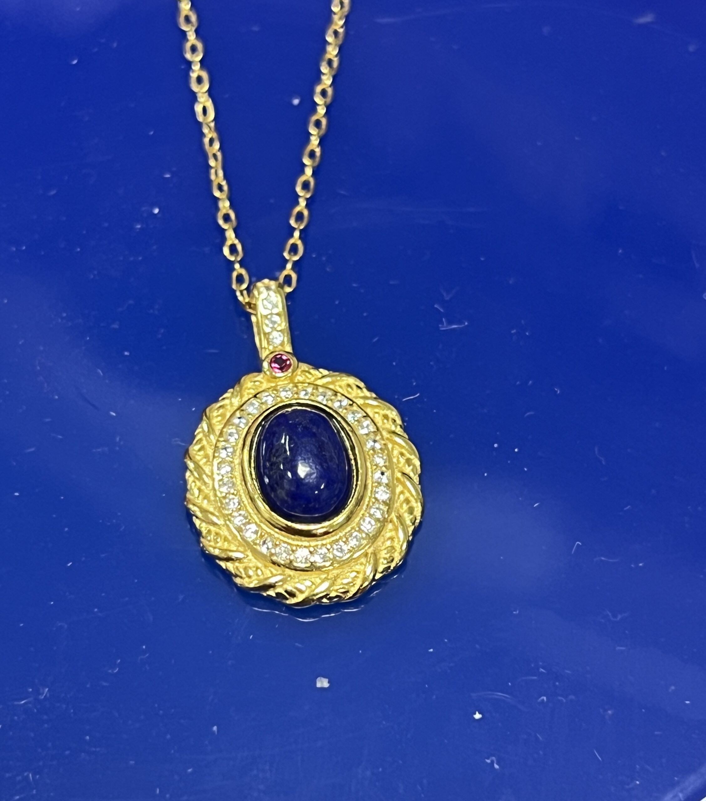 Collier Lapis Lazuli – Élégance Parisienne, Argent Plaqué Or photo review