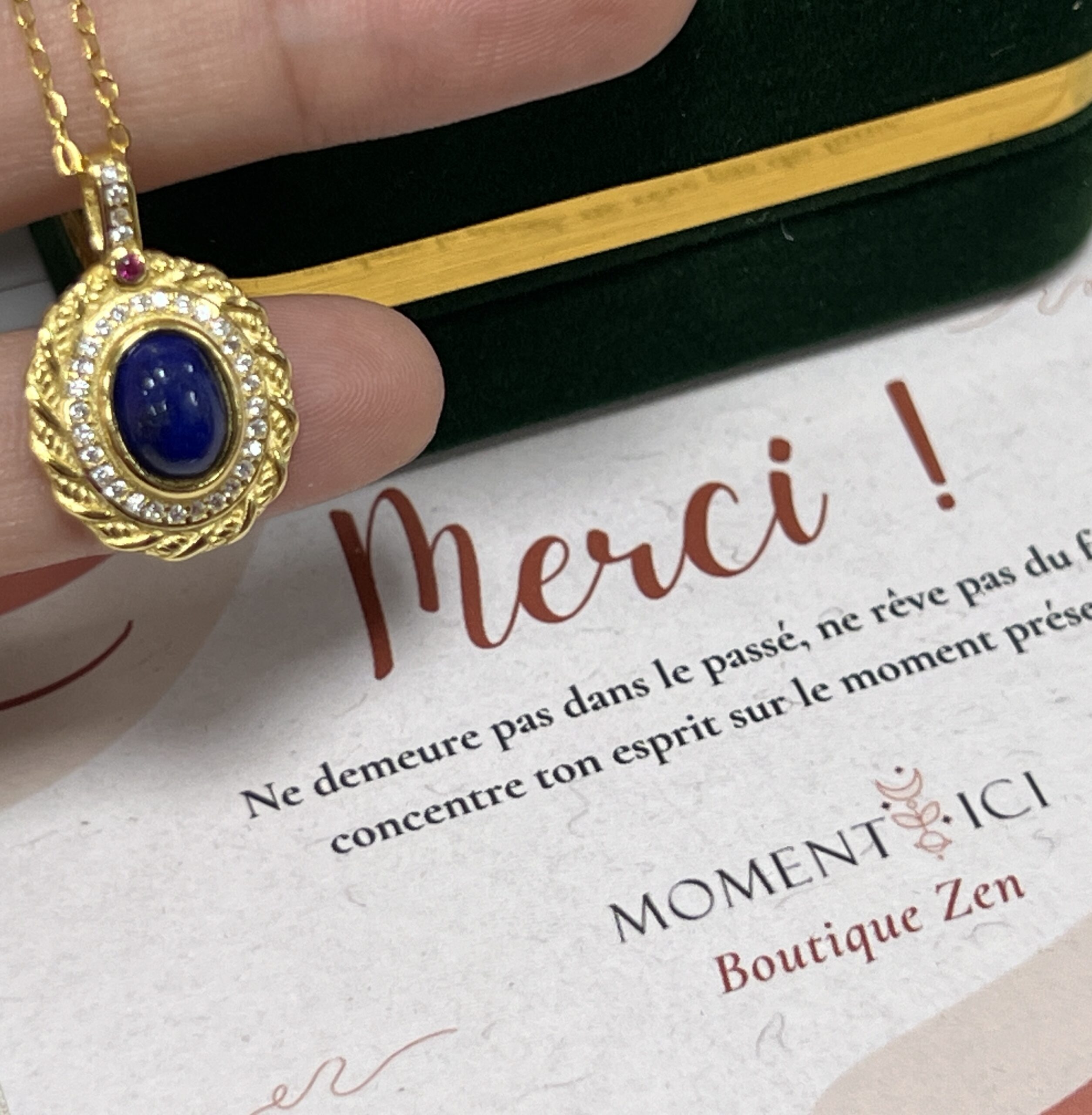 Collier Lapis Lazuli – Élégance Parisienne, Argent Plaqué Or photo review