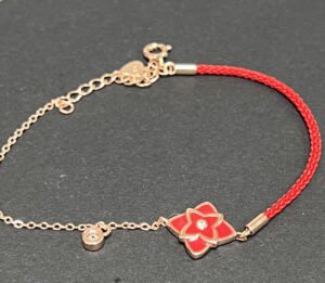 Bracelet Cordon Rouge – Fleur de Chance, Argent 925 photo review