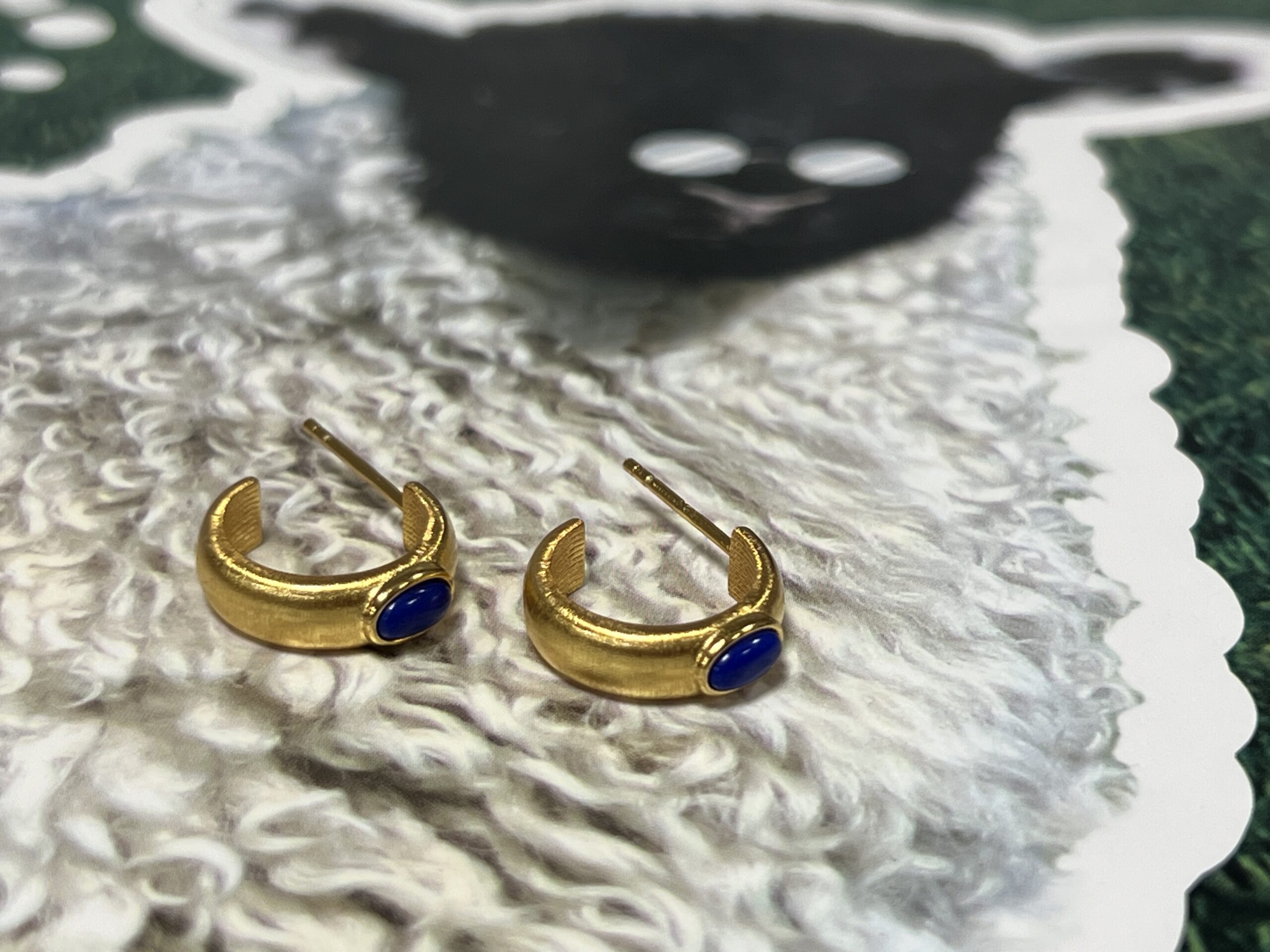 Boucles d'Oreilles Lapis Lazuli – Secrets d'Étoile, Argent Plaqué Or photo review