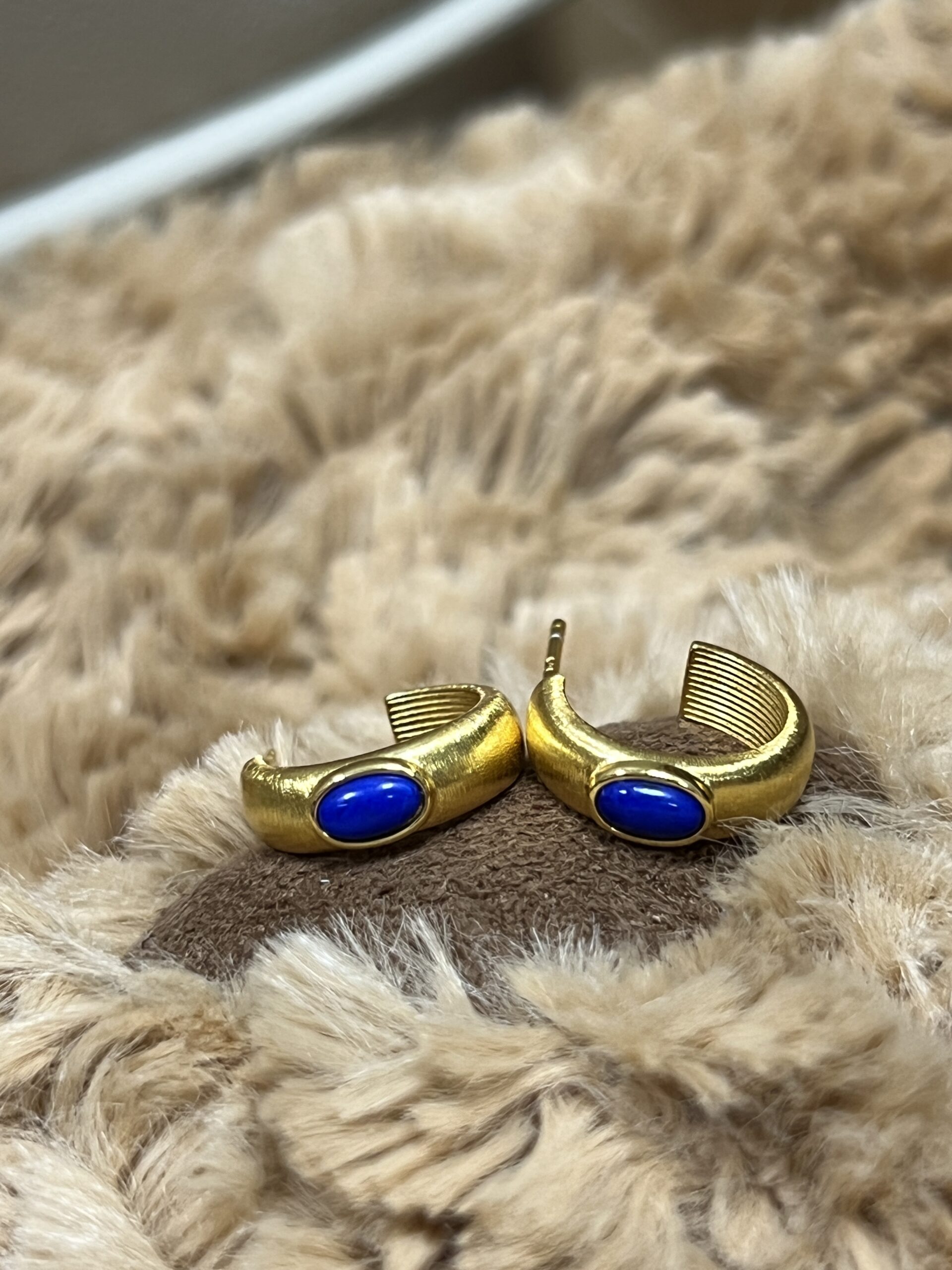 Boucles d'Oreilles Lapis Lazuli – Secrets d'Étoile, Argent Plaqué Or photo review