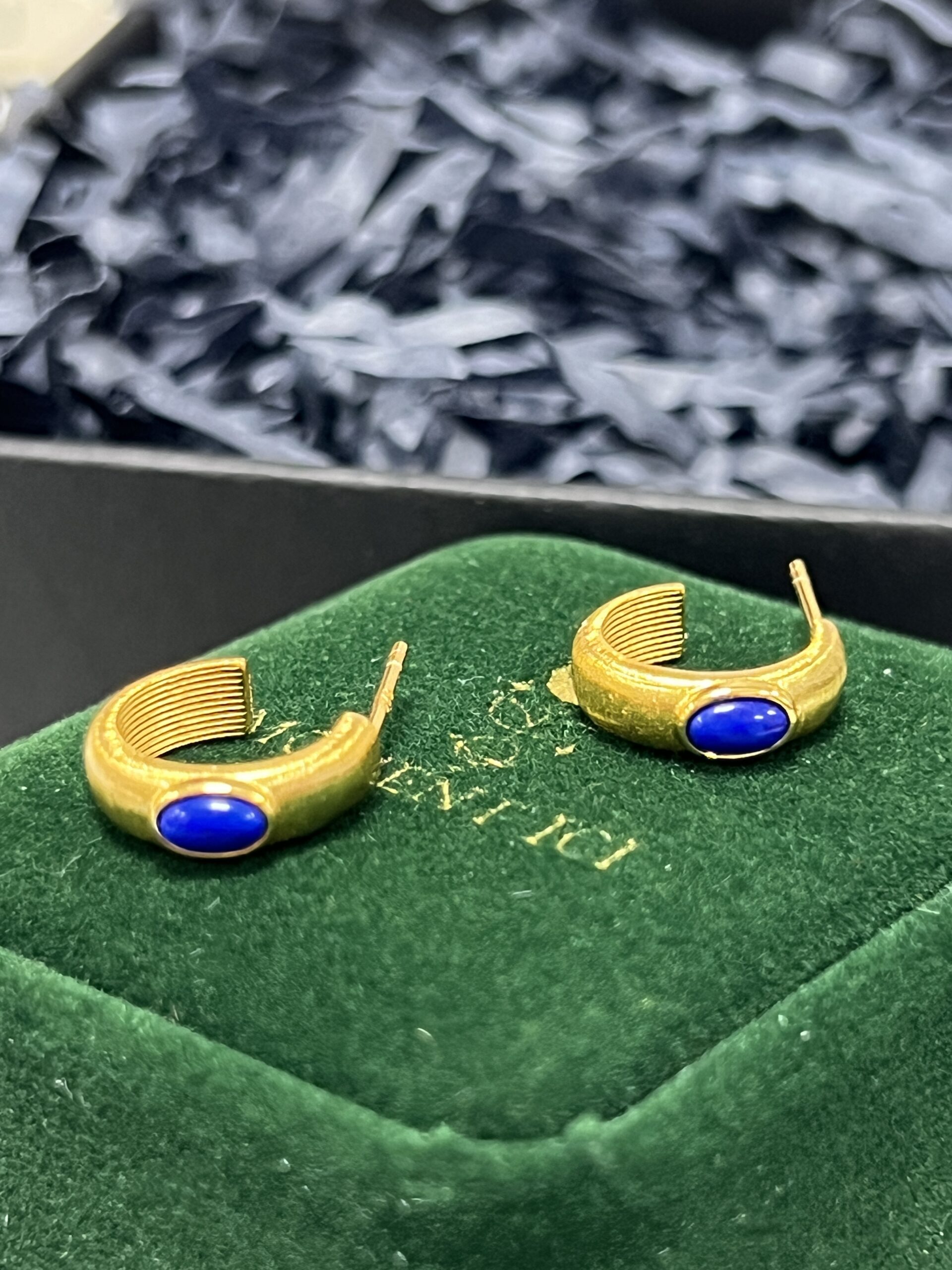 Boucles d'Oreilles Lapis Lazuli – Secrets d'Étoile, Argent Plaqué Or photo review