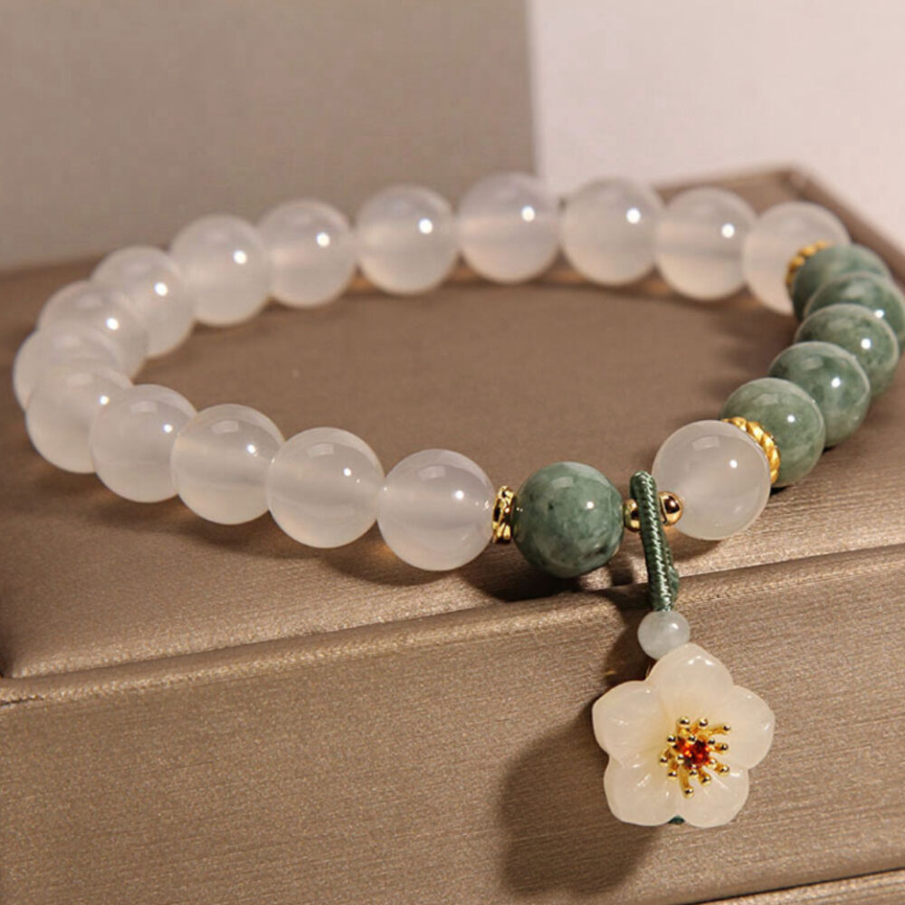 Bracelet Jade et Agate – Douceur Cerise