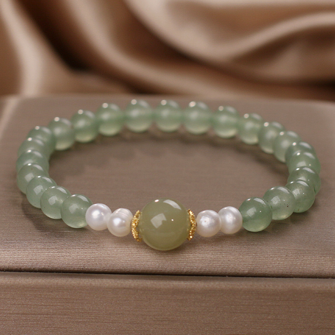 Bracelet Jade et Perle – Harmonie Éternelle