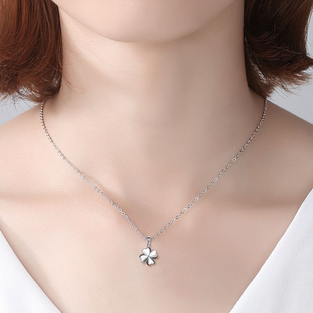 Collier Trèfle à Quatre Feuilles – Garde Chanceuse, Argent 999