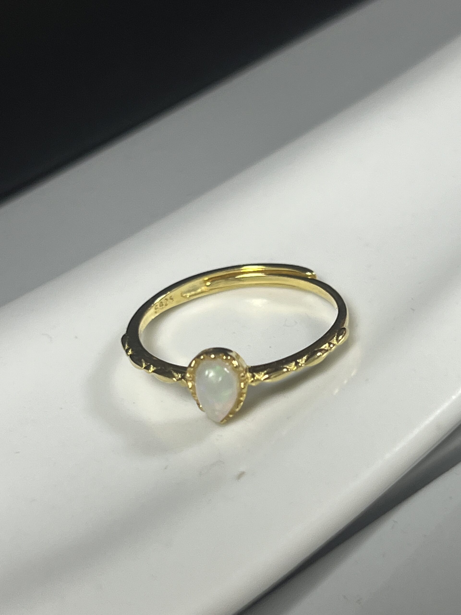 Bague Opale – Sagesse, Argent Plaqué Or photo review