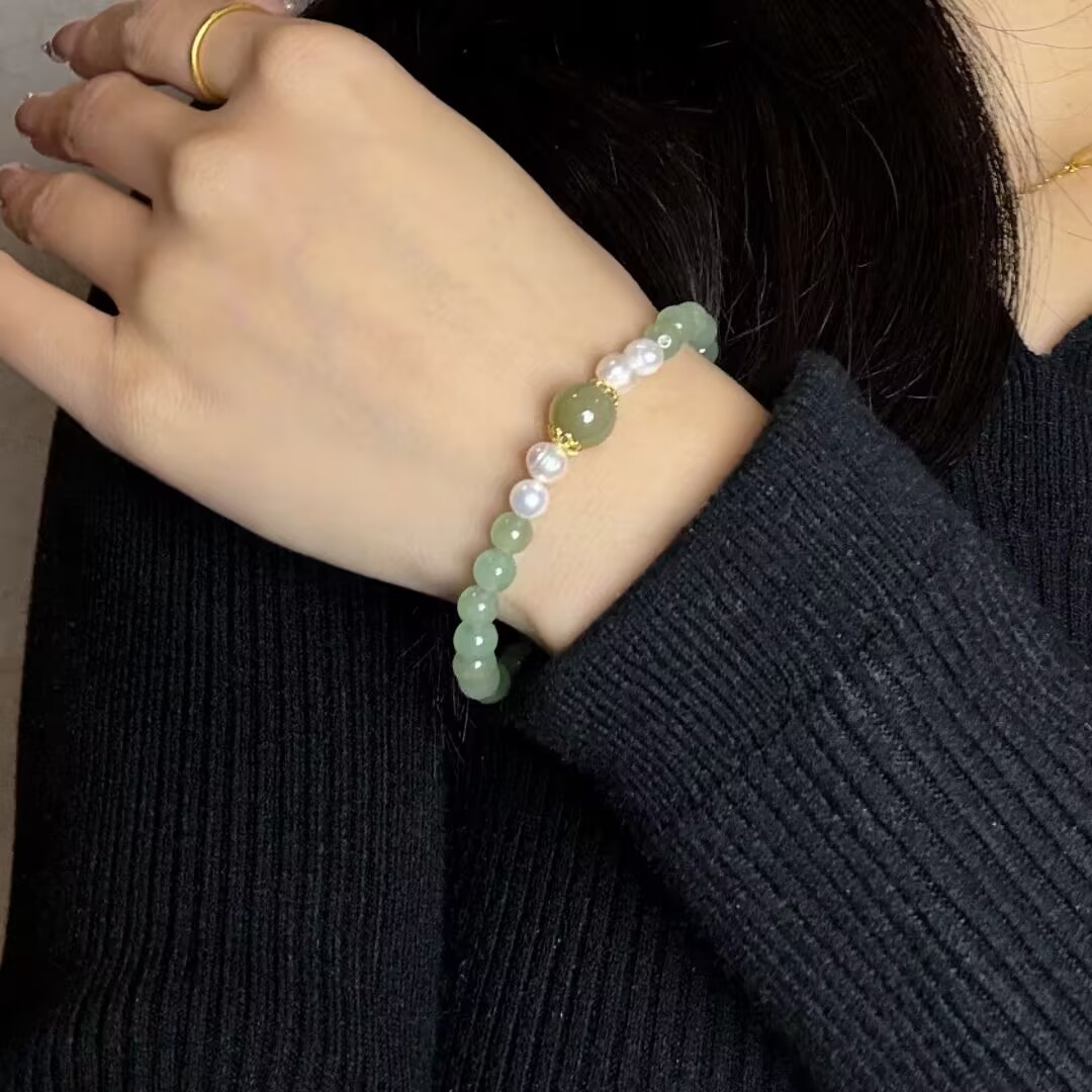 Bracelet Jade et Perle – Harmonie Éternelle