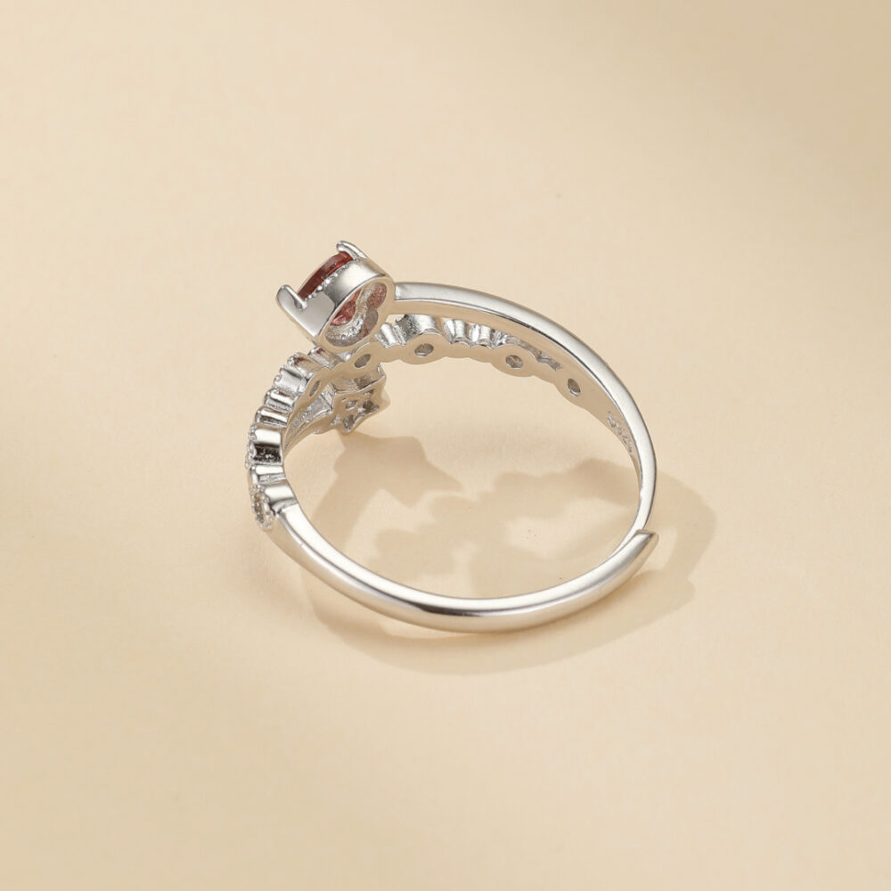 Bague Grenat Septentrion – Étoile Filante, Argent 925