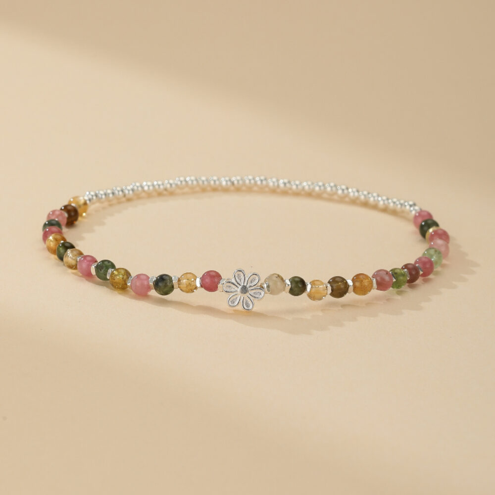 Bracelet Tourmaline – Cerise de Printemps, Argent 925