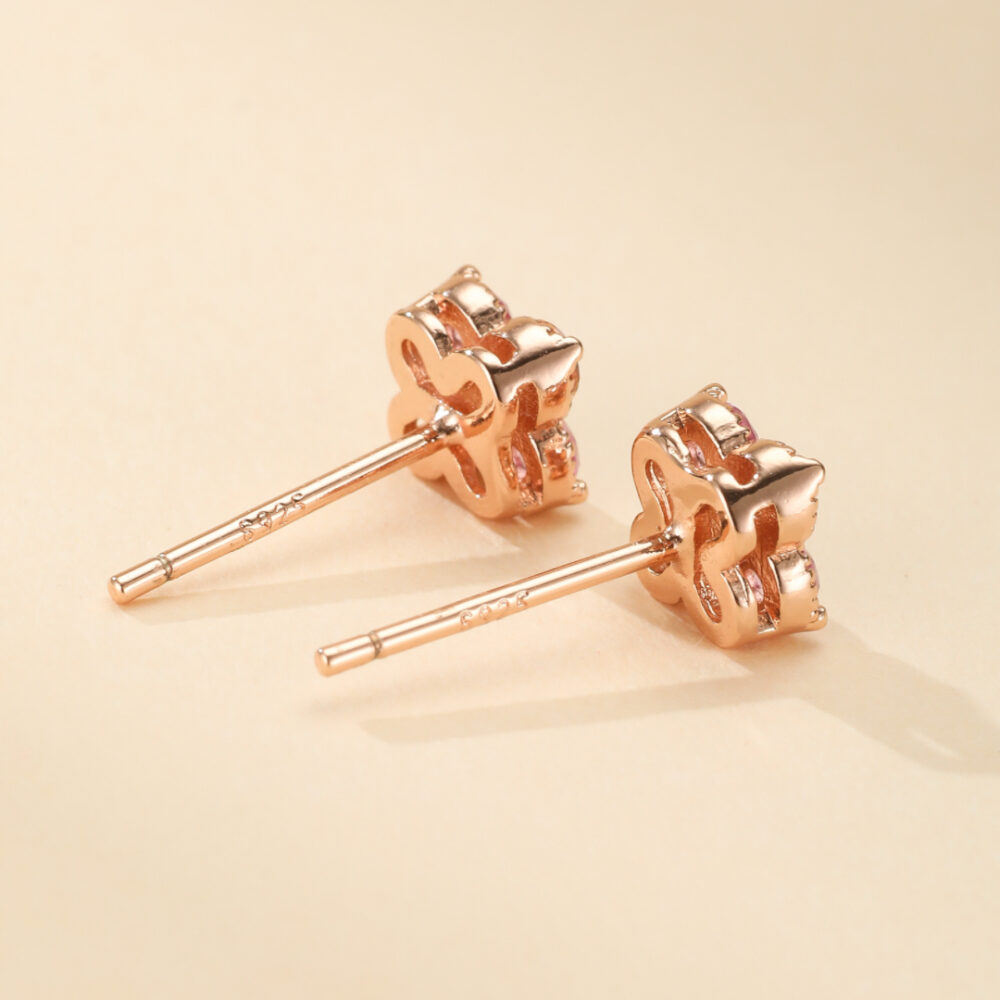 Boucles d'Oreilles Trèfle Tourmaline – Éclat de Vitalité , Argent Plaqué Or 18K