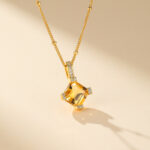 Collier Citrine – Éclat Royal, Argent Plaqué Or