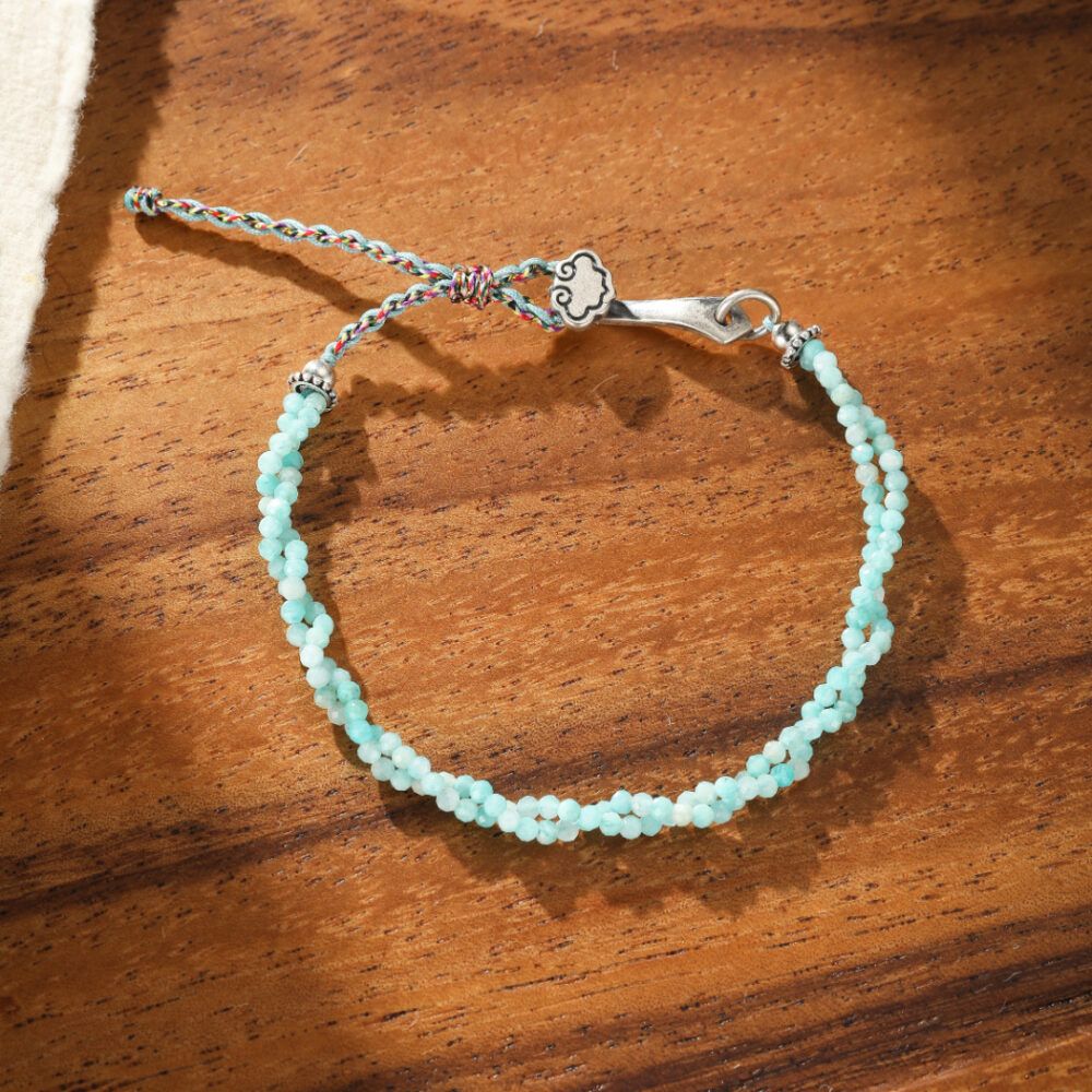 Bracelet Amazonite ou Tourmaline – Essence, Argent