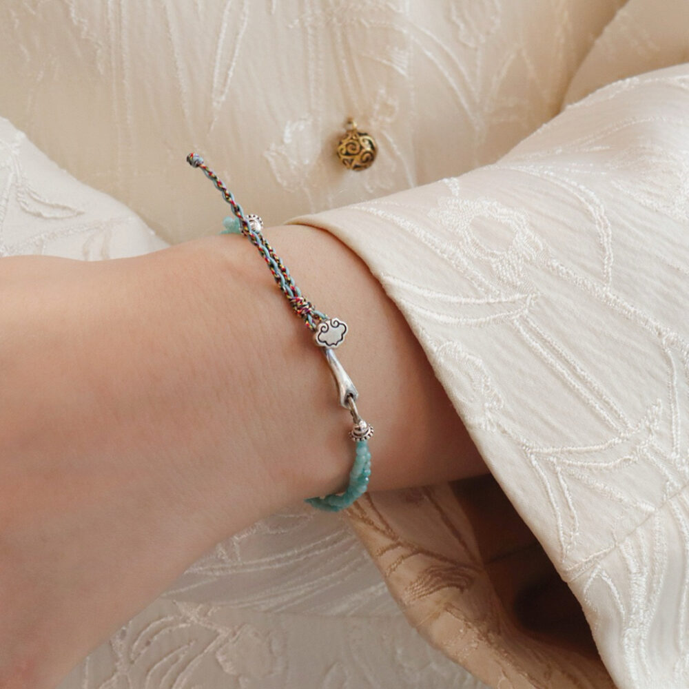 Bracelet Amazonite ou Tourmaline – Essence, Argent