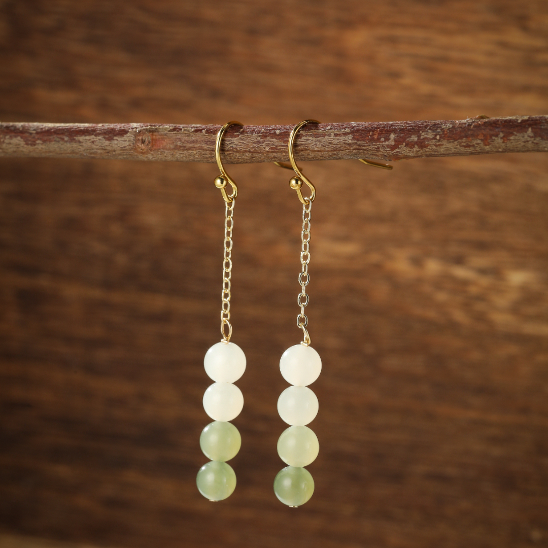 Boucles d'Oreilles Jade – Mélodie des Verts