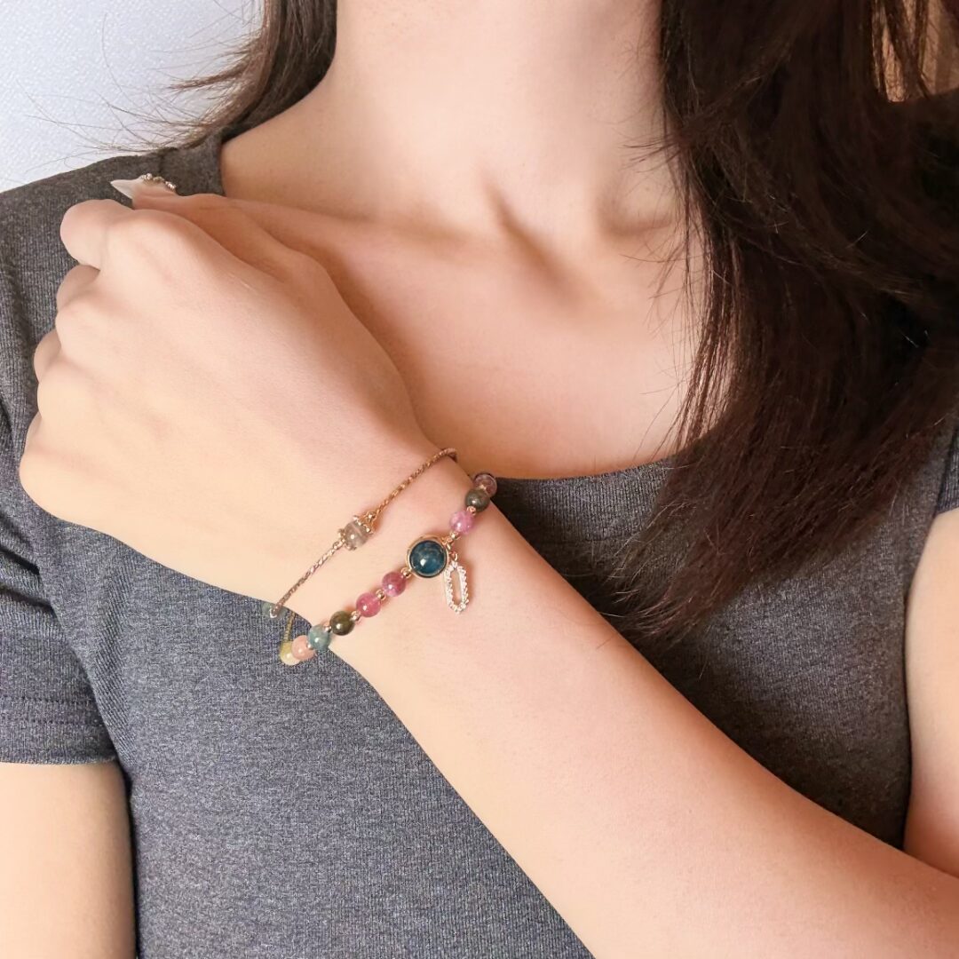 Bracelet Tourmaline Deux Tours – Symphonie de Lumière