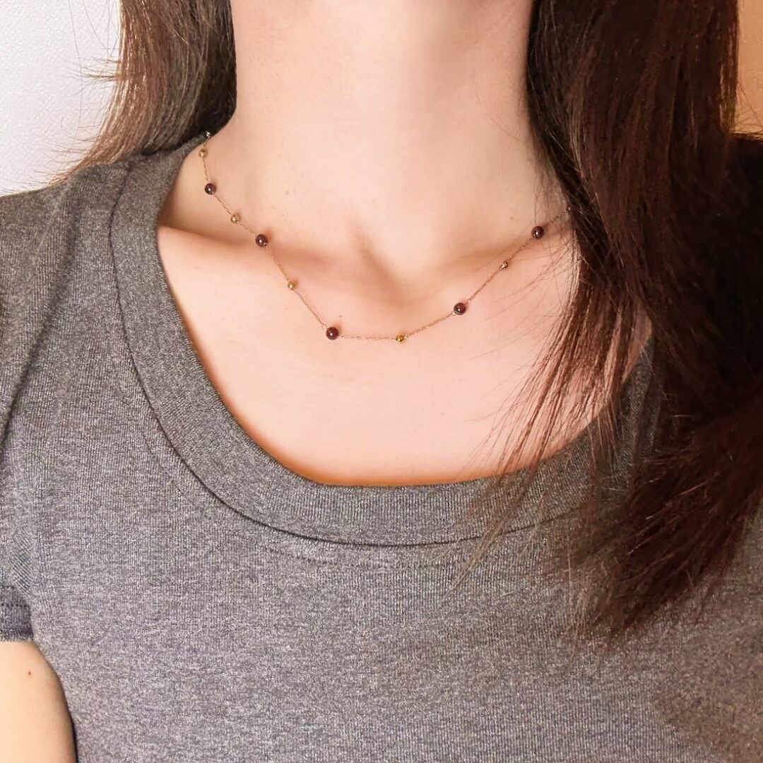 Collier Grenat – Cœur de Passion, Plaqué Or 18K