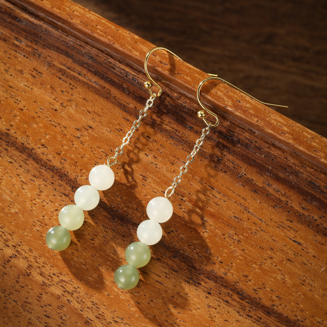 Boucles d'Oreilles Jade – Mélodie des Verts