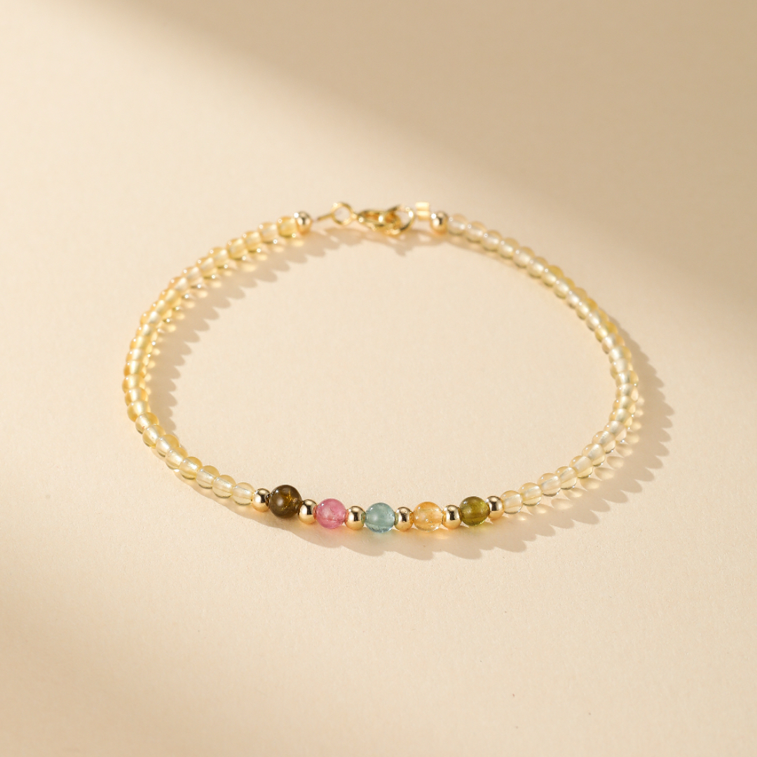 Bracelet Citrine et Tourmaline – Abondance Arc-en-Ciel