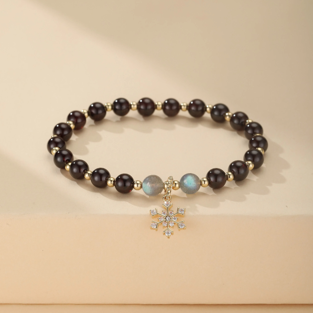 Bracelet Grenat et Labradorite – Charme Hivernal