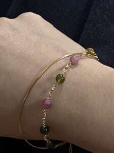 Bracelet Tourmaline – Harmonie Cosmique, Plaqué Or 14k photo review