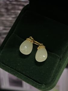 Boucles d'Oreilles Jade – Aura Apaisante, Argent Plaqué Or photo review