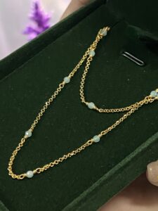 Collier Amazonite – Brise Marine, Argent Plaqué Or photo review