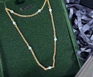 Collier Amazonite – Brise Marine, Argent Plaqué Or photo review