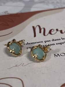 Boucles d'Oreilles Amazonite et Quartz – Danse des Étoiles, Argent Plaqué Or photo review