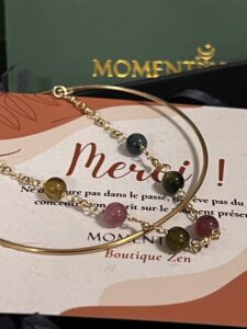 Bracelet Tourmaline – Harmonie Cosmique, Plaqué Or 14k photo review