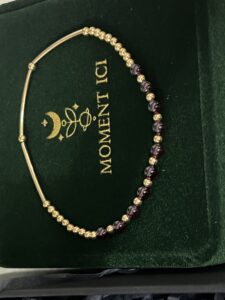 Bracelet Grenat – Rayonnement Solaire, Plaqué Or 18K photo review