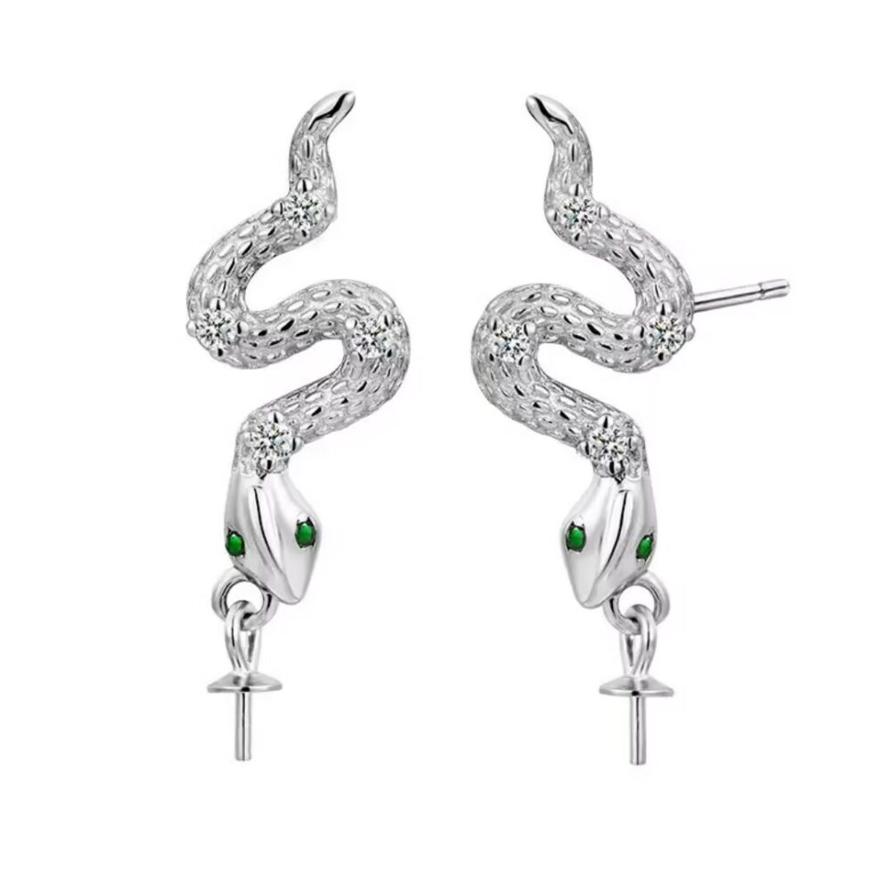 Boucles d’Oreilles Serpent – Danse Abyssale, Argent 925