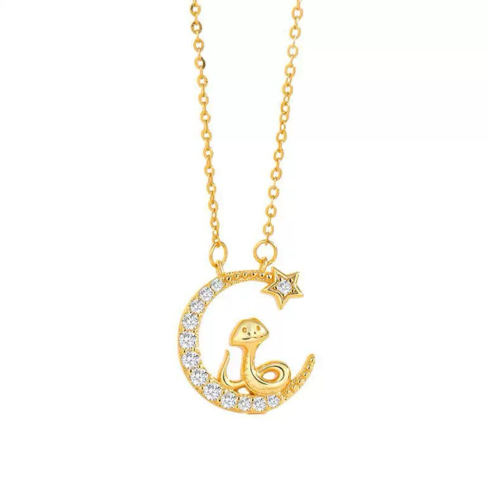 Collier Serpent – Veille Astrale – Argent Plaqué Or