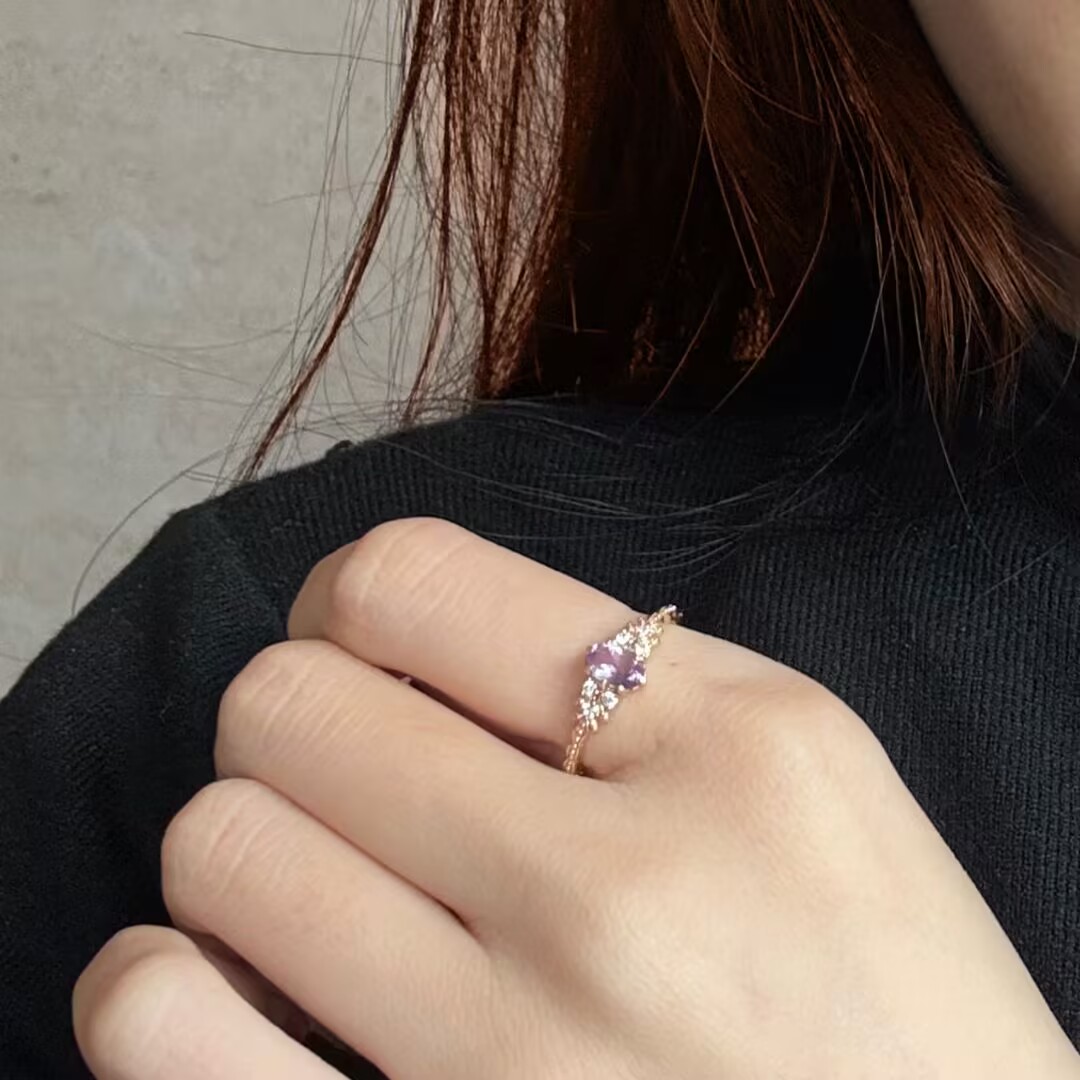 Bague Améthyste – Éclat Féérique, Argent Plaqué Or