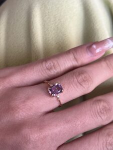 Bague Améthyste – Éclat Lilas, Argent Plaqué Or 14K photo review