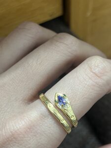 Bague Serpent Tanzanite – Regard Hypnotique, Argent Plaqué Or photo review