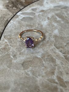 Bague Améthyste – Éclat Lilas, Argent Plaqué Or 14K photo review