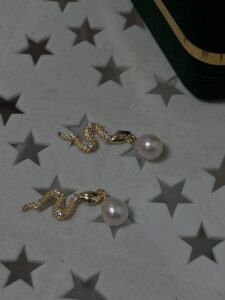 Boucles d’Oreilles Serpent – Mystique Perlée, Argent 925 photo review