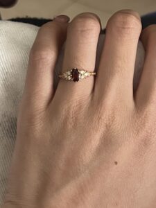 Bague Grenat – Fleur de Passion, Argent Plaqué Or photo review