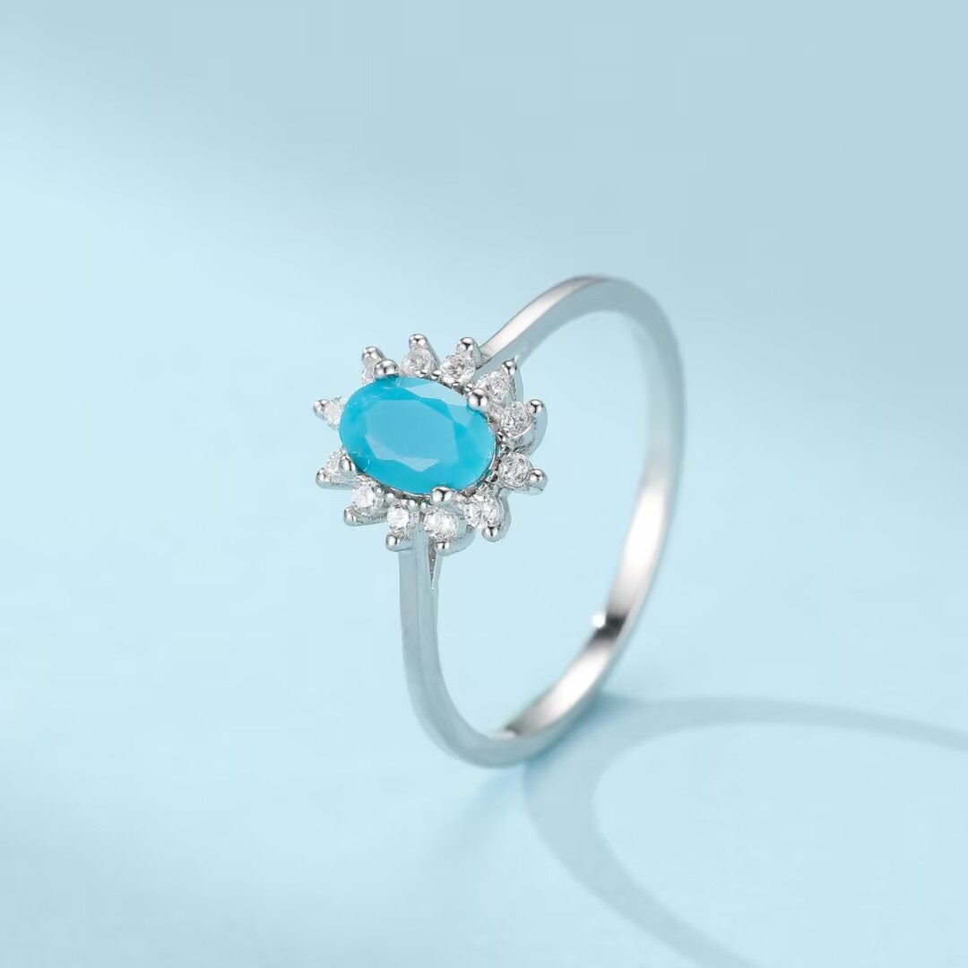 Bague Turquoise – Rose des Mers, Argent 925