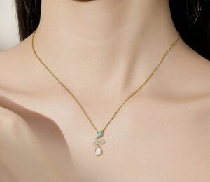 Collier Serpent Opale et Turquoise – Larmes de Lagon, Argent 925 photo review