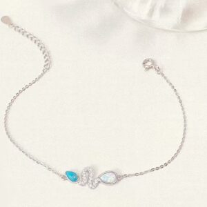 Bracelet Serpent Opale et Turquoise – Larmes de Lagon, Argent 925 photo review