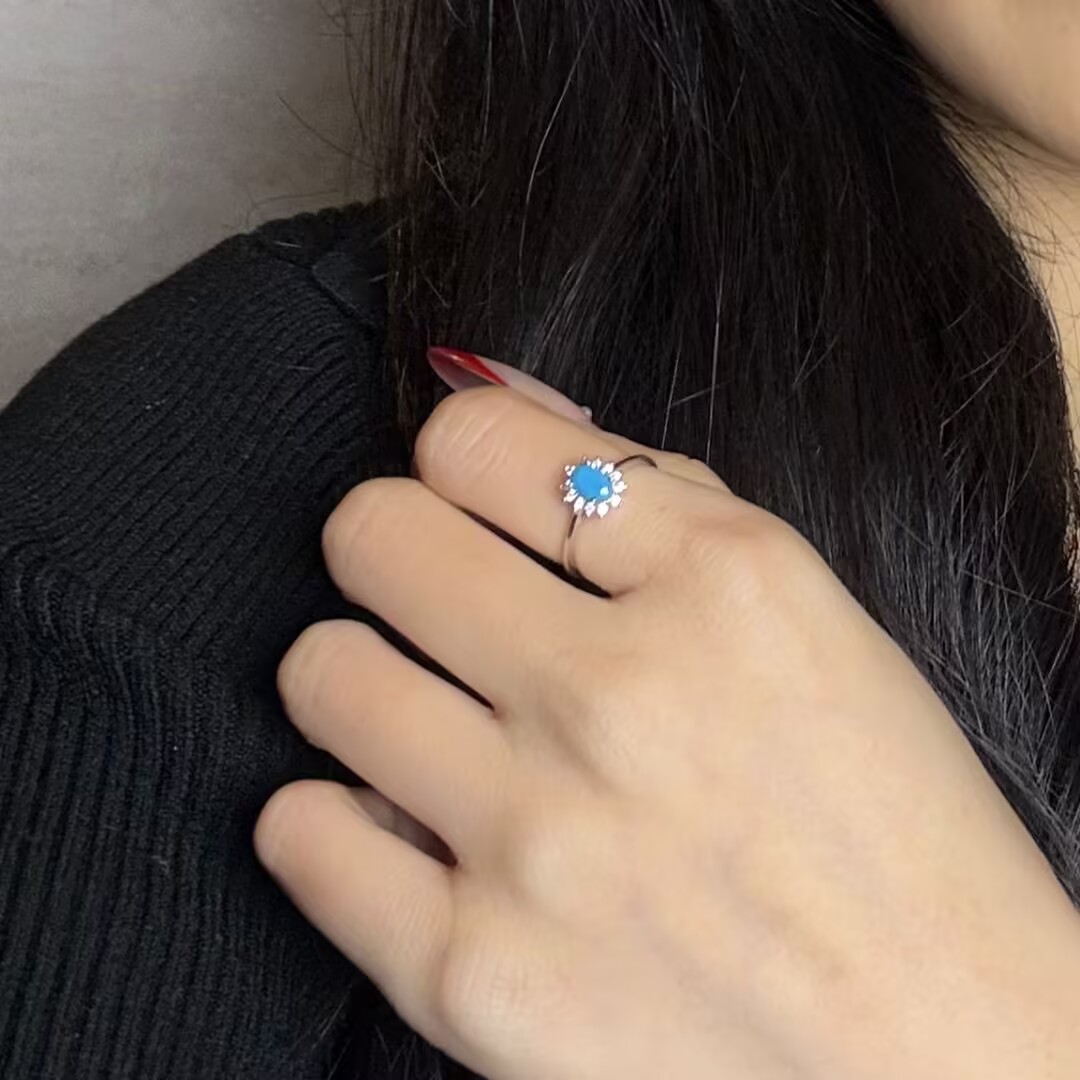 Bague Turquoise – Rose des Mers, Argent 925