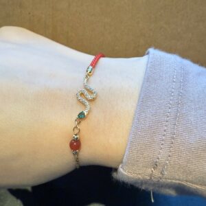 Bracelet Fil Rouge Serpent – Force Mystique, Argent Plaqué Or photo review