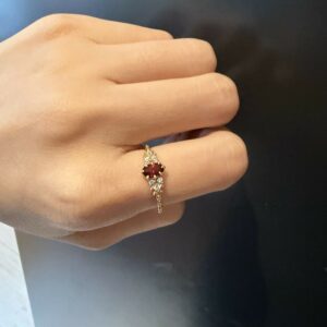 Bague Grenat – Fleur de Passion, Argent Plaqué Or photo review