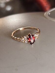 Bague Grenat – Fleur de Passion, Argent Plaqué Or photo review