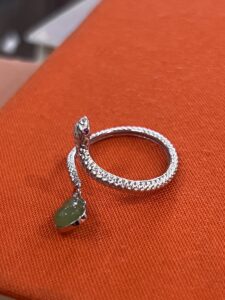 Bague Serpent et Jade – Harmonie Envoûtante, Argent Plaqué Or photo review