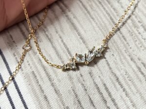 Collier Topaze – Couronne d’Azur, Argent 925 Plaqué Or 14K photo review