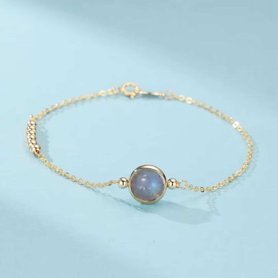 Bracelet Pierre de Lune Bleue – Clair de Rêve