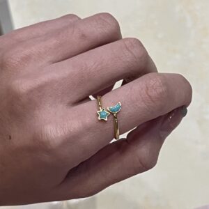 Bague Turquoise – Ciel Enchanté, Argent Plaqué Or photo review