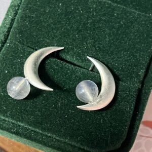 Boucles d'Oreilles Labradorite – Croissant Enchanté, Argent photo review